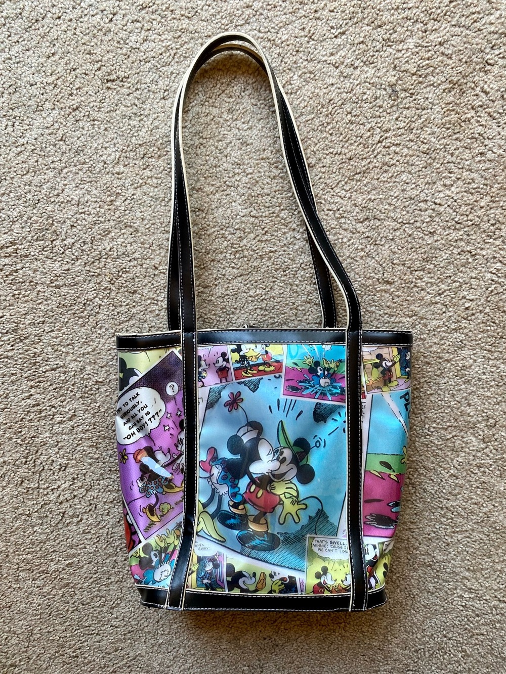 Disney Mickey &Minnie Comic Strip Tote Handbag
